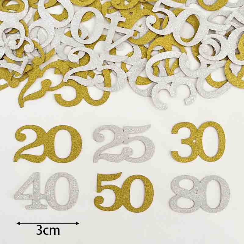 120Pcs 50th Birthday Confetti  - Table Number Gold recension och pris