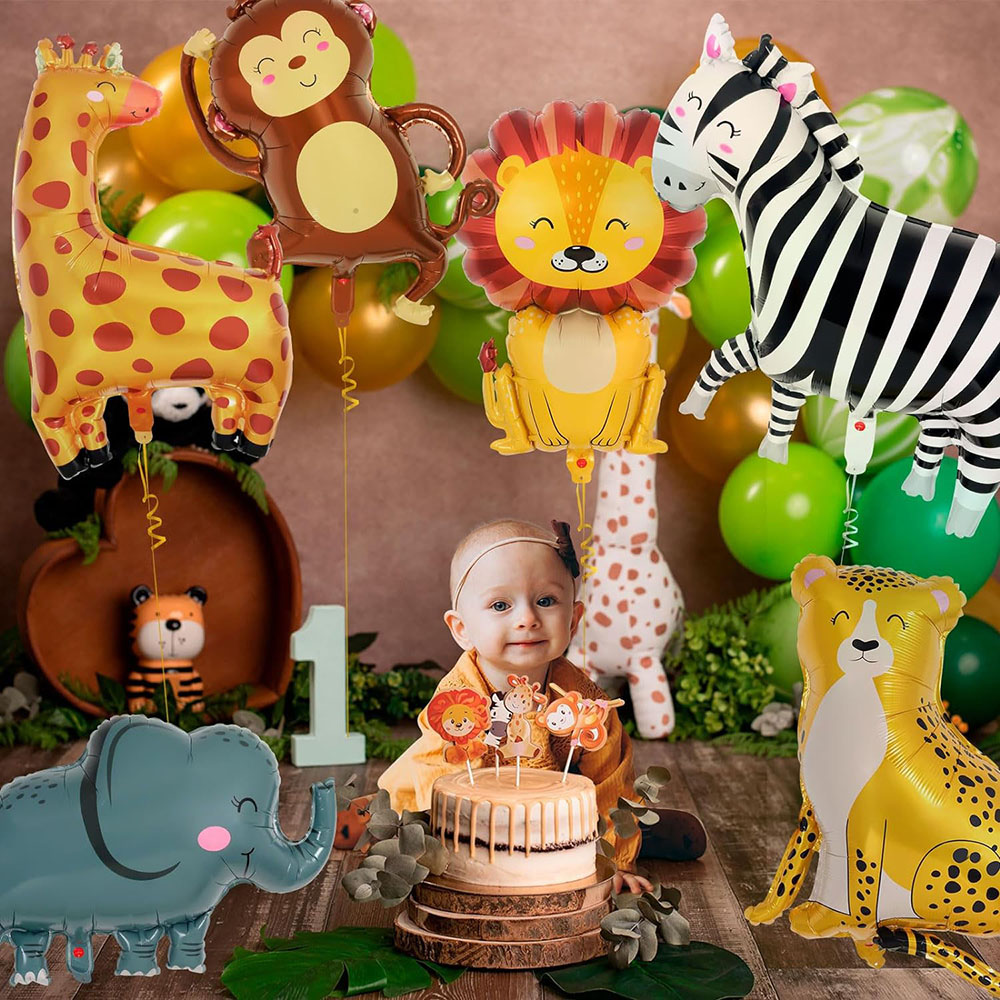 6Pcs Jungle Wild Animal Foil B - Wedding Zoo recension och pris