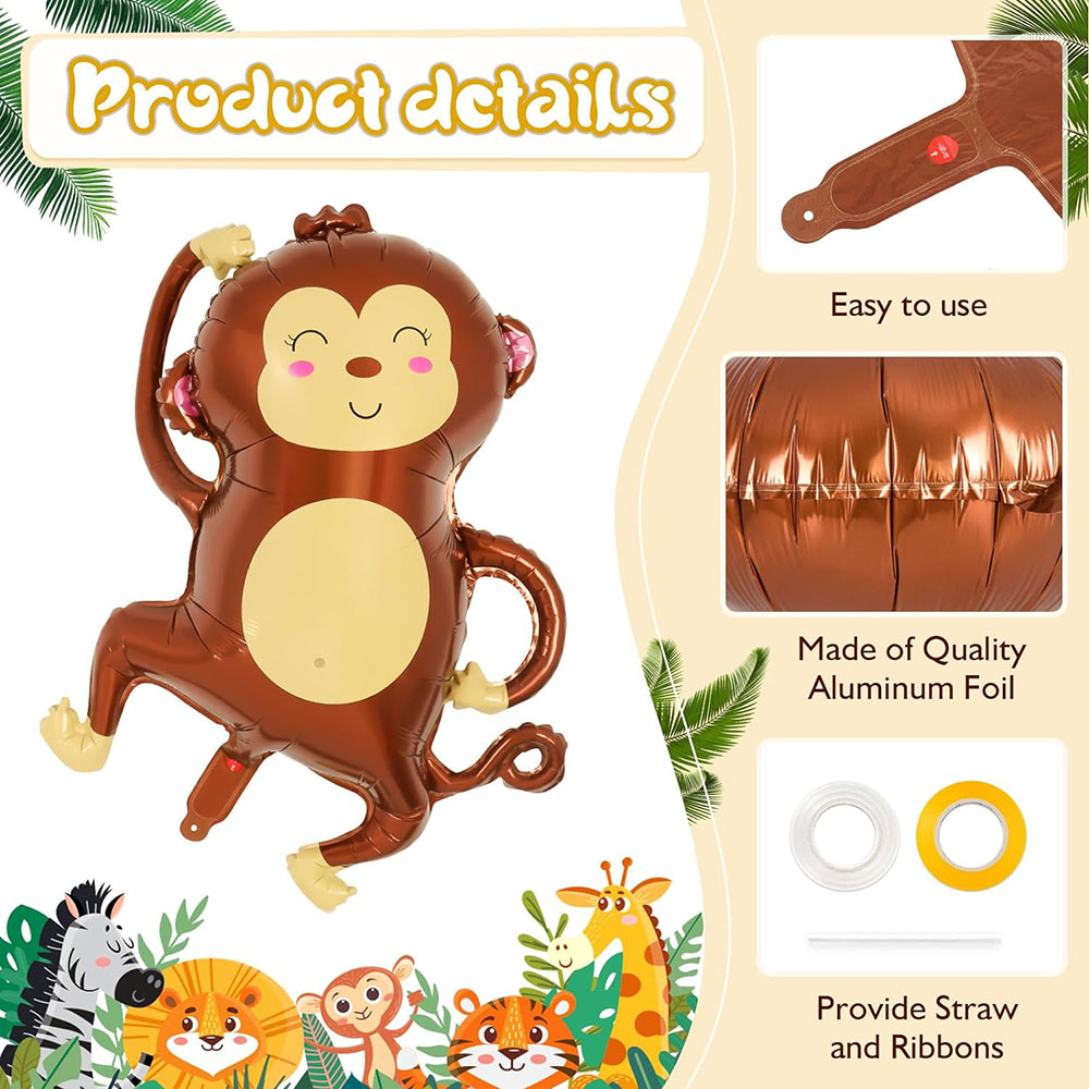 6Pcs Jungle Wild Animal Foil B - Wedding Zoo recension och pris