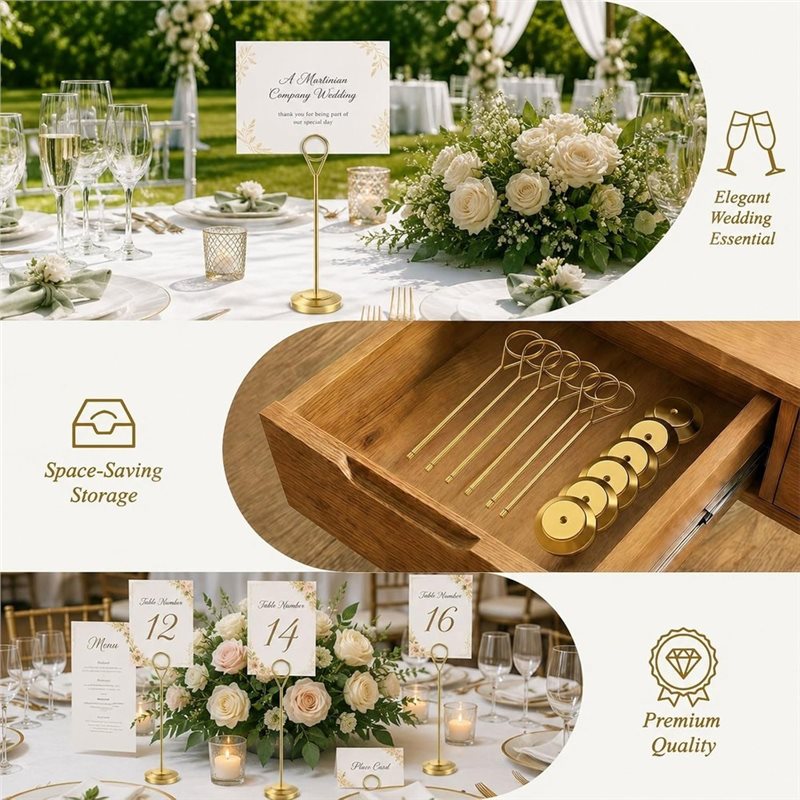 LLCS-12Pcs Gold Table Number H - Table Number Gold recension och pris